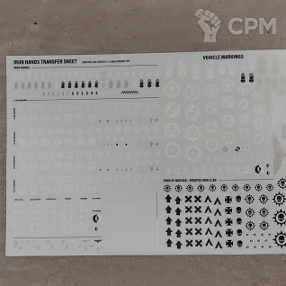Описание картинки Iron Hands Transfer Sheet Decals от Люгер Фаланга по цене 500руб | Свободный Рынок Миниатюр - СРМ