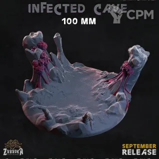 Описание картинки Infected Сave Base 100мм от 3Д-Печка по цене 300руб | Свободный Рынок Миниатюр - СРМ