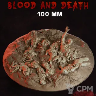 Описание картинки Blood and Death Base 100мм от 3Д-Печка по цене 300руб | Свободный Рынок Миниатюр - СРМ