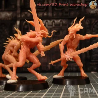 Описание картинки Daemons of Khorne Bloodletter / Кровопускатель от 3Д печать миниатюр по цене 219руб | Свободный Рынок Миниатюр - СРМ