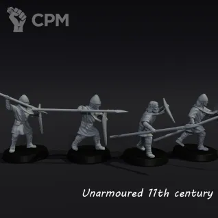 Описание картинки 11th century unarmored spearmen от Recruiter по цене 750руб | Свободный Рынок Миниатюр - СРМ