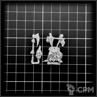 Описание картинки Night Goblin Boss (Night Goblin Boss with Great Axe) от OldHammer Мастерская по цене 350руб | Свободный Рынок Миниатюр - СРМ