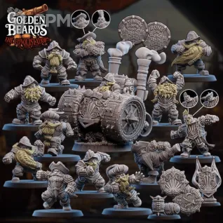 Описание картинки Golden Beards - Dwarves от 3Д-Печка по цене 1 700руб | Свободный Рынок Миниатюр - СРМ