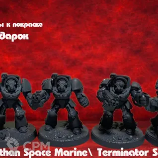Описание картинки Миниатюры Leviathan Terminator Squad 5 шт 35 мм на подставках элитный отряд Warhammer 40K от 3DSprint по цене 777руб | Свободный Рынок Миниатюр - СРМ