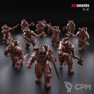 Описание картинки Squad with Power Axes and Rotor Cannons – Imperial от AxeL's Forge по цене 150руб | Свободный Рынок Миниатюр - СРМ