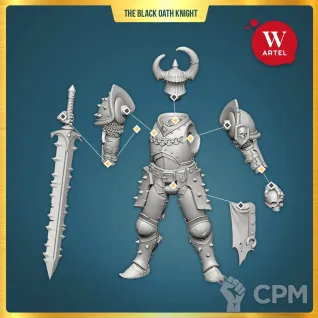 Описание картинки The Black Oath Knight от Артель W по цене 1 300руб | Свободный Рынок Миниатюр - СРМ