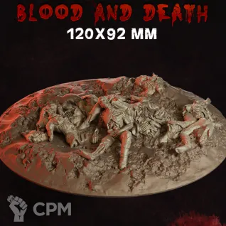 Описание картинки Blood and Death Base 120x92мм от 3Д-Печка по цене 400руб | Свободный Рынок Миниатюр - СРМ