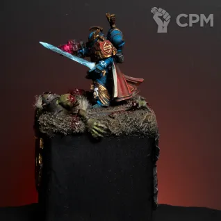 Описание картинки Ultramarines Lieutenant от Liber Daemonica покрашенная миниатюра от LDBits по цене 7 000руб | Свободный Рынок Миниатюр - СРМ