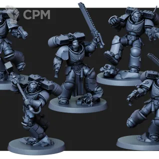 Описание картинки Blood Angels Assault Intercessors with Jump Packs от Печатный подвальчик по цене 1 260руб | Свободный Рынок Миниатюр - СРМ