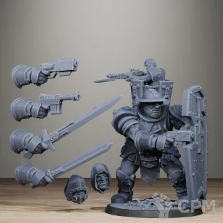 Описание картинки RoyalGuard Shield Bearer от Manufactorum76 по цене 625руб | Свободный Рынок Миниатюр - СРМ