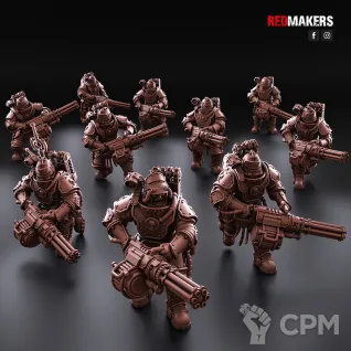 Описание картинки Squad with Power Axes and Rotor Cannons – Imperial от AxeL's Forge по цене 150руб | Свободный Рынок Миниатюр - СРМ