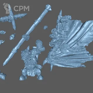 Описание картинки Orc Big Boss With Banner (Commander Set) от Formosa Printing по цене 400руб | Свободный Рынок Миниатюр - СРМ