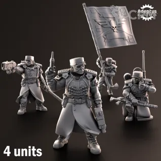 Описание картинки Command squad. Nightcloak Regiment. Imperial Guard от Manufactorum76 по цене 650руб | Свободный Рынок Миниатюр - СРМ