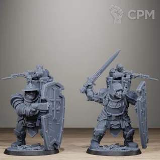 Описание картинки RoyalGuard Shield Bearer от Manufactorum76 по цене 625руб | Свободный Рынок Миниатюр - СРМ