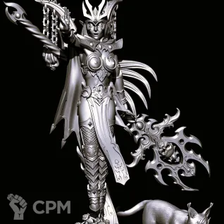 Описание картинки Sorceress with Familliar от Магазин Альфария по цене 250руб | Свободный Рынок Миниатюр - СРМ