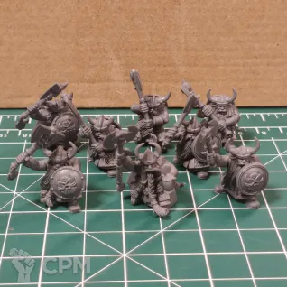 Описание картинки 8 miniatures Dwarf Warriors от Грибная Лавка. по цене 1 200руб | Свободный Рынок Миниатюр - СРМ