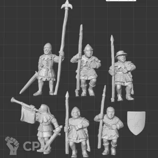 Описание картинки Bretonnia Men at Arms with Spears от White Rhino по цене 799руб | Свободный Рынок Миниатюр - СРМ