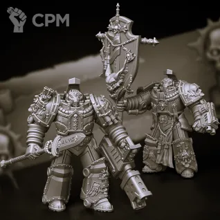 Описание картинки Brotherhood Terminator Squad / Paladin Squad 1 (отряд 5 моделей) от Магазин Альфария по цене 1 000руб | Свободный Рынок Миниатюр - СРМ