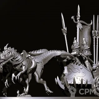 Описание картинки Dark Elves Cold One Chariot от Магазин Альфария по цене 850руб | Свободный Рынок Миниатюр - СРМ