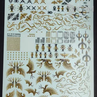 Описание картинки Transfer Sheet Adeptus Custodes от ССП по цене 1 800руб | Свободный Рынок Миниатюр - СРМ