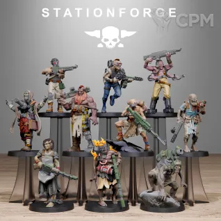 Описание картинки +Corrupted Guard Abhumans + Культисты от WastelandMiniatures по цене 850руб | Свободный Рынок Миниатюр - СРМ
