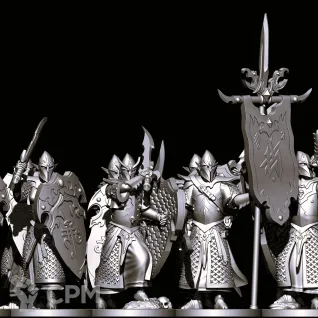 Описание картинки Dark elf Warriors with swords от Магазин Альфария по цене 1 000руб | Свободный Рынок Миниатюр - СРМ