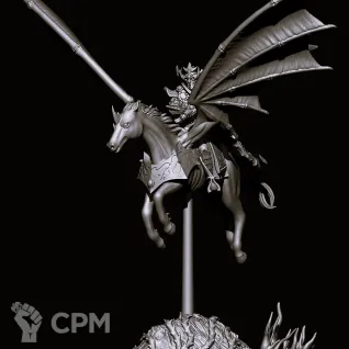 Описание картинки Dreadlord with great weapon on pegasus от Магазин Альфария по цене 300руб | Свободный Рынок Миниатюр - СРМ