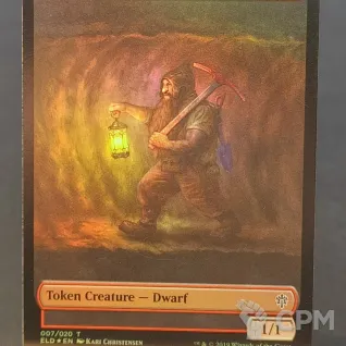 Описание картинки Dwarf Token (ELD) от Барахолка Баллиоза по цене 100руб | Свободный Рынок Миниатюр - СРМ