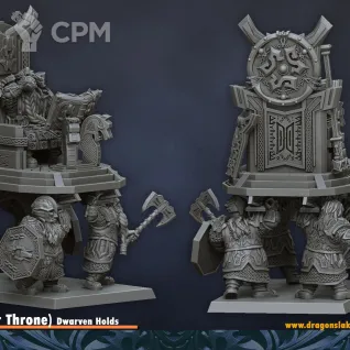 Описание картинки Dwarf King on Throne от Barduck Miniatures по цене 1 260руб | Свободный Рынок Миниатюр - СРМ