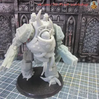 Описание картинки Contemptor Dreadnought Нургла с 2xVolkite Culverin от 3Д печать миниатюр по цене 1 108руб | Свободный Рынок Миниатюр - СРМ