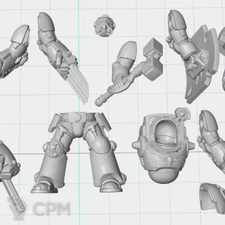 Описание картинки Space Marines: Terminator Squad (все битсы и базы в комплекте) от Кузница Миниатюр по цене 950руб | Свободный Рынок Миниатюр - СРМ