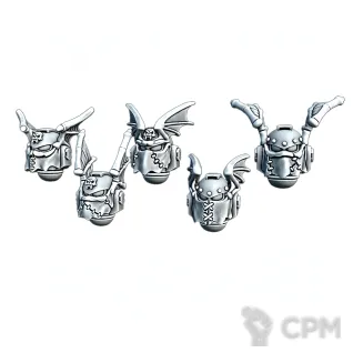 Описание картинки Night Lords - Skin Mask Winged Helmets (x5) от 3D Print Workshop по цене 186руб | Свободный Рынок Миниатюр - СРМ