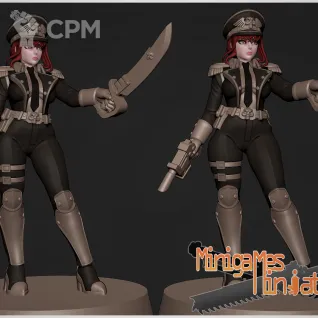 Описание картинки Макима комиссар Makima kommissar anime figurine 32мм от ChurcHehe 3d print по цене 300руб | Свободный Рынок Миниатюр - СРМ