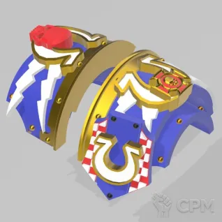 Описание картинки Ultramarines Cataphractii Shoulder Pads от Saudad по цене 300руб | Свободный Рынок Миниатюр - СРМ