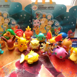 Описание картинки Полная коллекция фигурок Покемонов Хеппи Мил 2016 от Маклейн по цене 5 000руб | Свободный Рынок Миниатюр - СРМ
