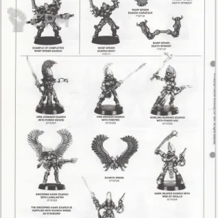 Описание картинки Exarch Swooping Hawks with Lasblaster 1990 ориг. от Rusty Bolter по цене 2 900руб | Свободный Рынок Миниатюр - СРМ