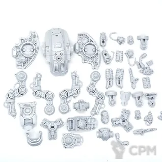 Описание картинки Mechanicum Knight Moirax with Lightning Locks от Red Rooster по цене 2 623руб | Свободный Рынок Миниатюр - СРМ