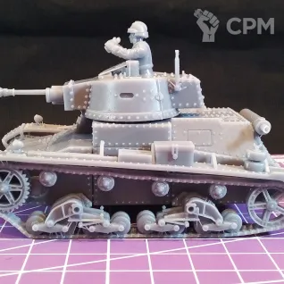 Описание картинки Польский легкий танк 7ТР с миниатюрой танкиста / масштаб 1:56 / 28мм от DModels по цене 790руб | Свободный Рынок Миниатюр - СРМ