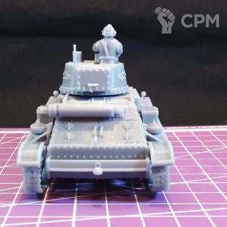 Описание картинки Польский легкий танк 7ТР с миниатюрой танкиста / масштаб 1:56 / 28мм от DModels по цене 790руб | Свободный Рынок Миниатюр - СРМ