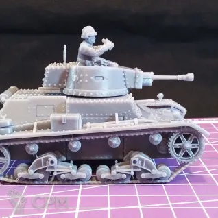 Описание картинки Польский легкий танк 7ТР с миниатюрой танкиста / масштаб 1:56 / 28мм от DModels по цене 790руб | Свободный Рынок Миниатюр - СРМ