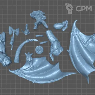Описание картинки Orc Warboss on Wyvern от Fantasy Miniatures по цене 2 000руб | Свободный Рынок Миниатюр - СРМ