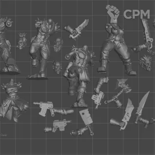 Описание картинки Renegade of pain cult gangers t2 Бандиты Ренегатов №2 от WastelandMiniatures по цене 550руб | Свободный Рынок Миниатюр - СРМ