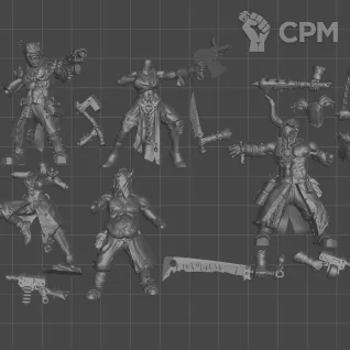 Описание картинки Renegade of pain cult gangers t1 Бандиты Ренегатов №1 от WastelandMiniatures по цене 550руб | Свободный Рынок Миниатюр - СРМ