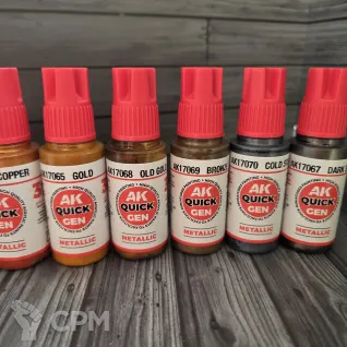 Описание картинки Краски AK Interactive Quick Gen "металлики" 6шт. от Alchba по цене 1 500руб | Свободный Рынок Миниатюр - СРМ