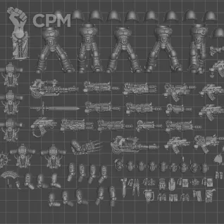 Описание картинки MKII Tactical Squad + Disintegrator weapons upgrades (2025) 5 парней от WastelandMiniatures по цене 1 300руб | Свободный Рынок Миниатюр - СРМ