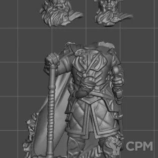 Описание картинки Helm Hammerhand, King of Rohan (2025) Пеший от WastelandMiniatures по цене 250руб | Свободный Рынок Миниатюр - СРМ