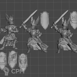 Описание картинки Knights of Dol Amroth on Foot от WastelandMiniatures по цене 300руб | Свободный Рынок Миниатюр - СРМ
