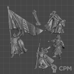 Описание картинки Rohan Commanders от WastelandMiniatures по цене 600руб | Свободный Рынок Миниатюр - СРМ