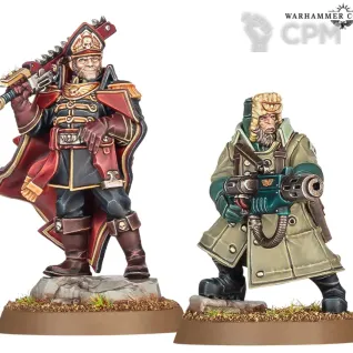 Описание картинки Ciaphas Cain and Jurgen (2026) от WastelandMiniatures по цене 440руб | Свободный Рынок Миниатюр - СРМ
