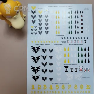 Описание картинки Blood Angels Декали (Transfer Sheet) от Утка по цене 500руб | Свободный Рынок Миниатюр - СРМ